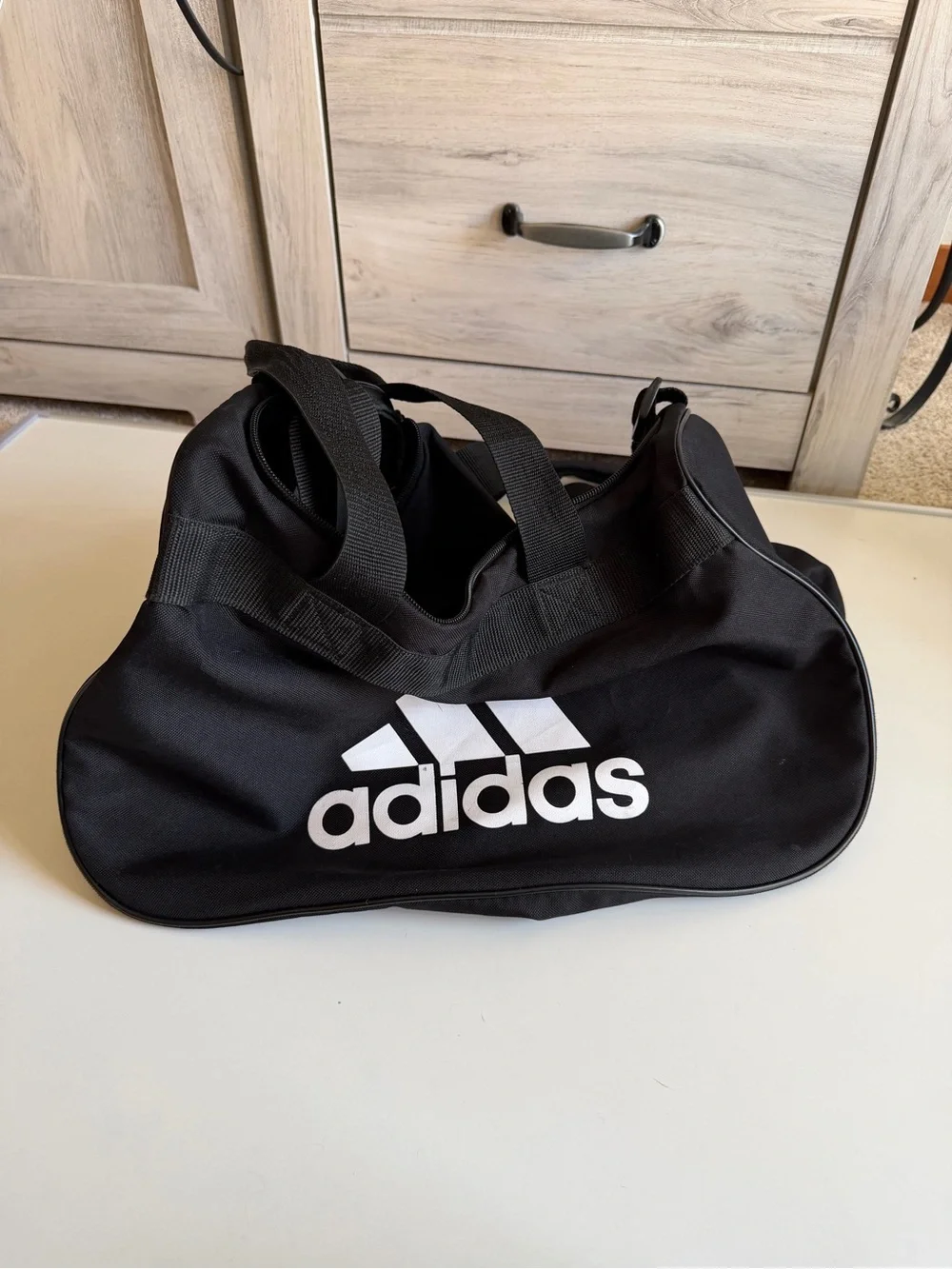 Classic adidas Black and White Small Duffel Bag